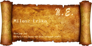 Milesz Erika névjegykártya
